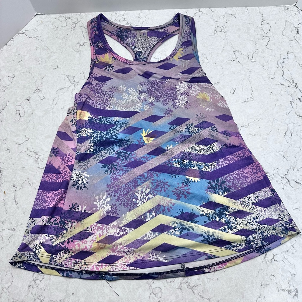 Eleven by Venus Williams Women’s XS / S Purple Tank Top Geometric Shelf Bra